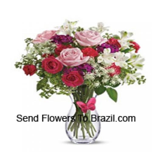 24 Roses and Carnations with Assorted Flowers